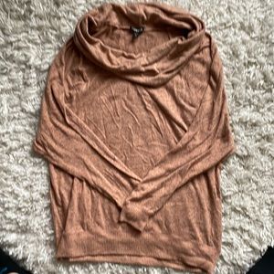 Express Rust Cowl Neck Long Sleeve Top